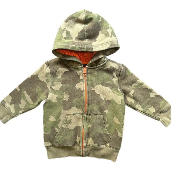 George Boys Sherpa Lined Camo Zip Hoodie 2T - Picture 1 of 6